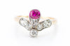 ANTIQUE NATURAL RUBY AND OLD CUT DIAMOND RING - SinCityFinds Jewelry