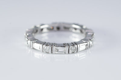 1CTW BAGUETTE AND ROUND ETERNITY BAND - SinCityFinds Jewelry
