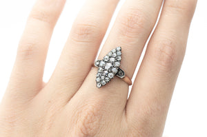 ANTIQUE ROSE CUT DIAMOND NAVETTE RING - SinCityFinds Jewelry