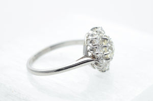 1.7CTW OLD EUROPEAN CUT DIAMOND HALO RING IN PLATINUM - SinCityFinds Jewelry