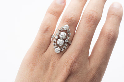 BELLE  EPOQUE DIAMOND WREATH RING - SinCityFinds Jewelry