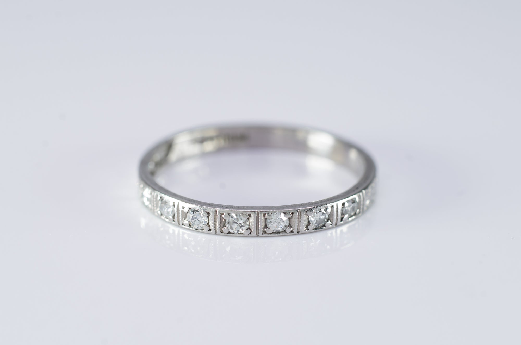 ART DECO PLATINUM HALF ETERNITY BAND - SinCityFinds Jewelry