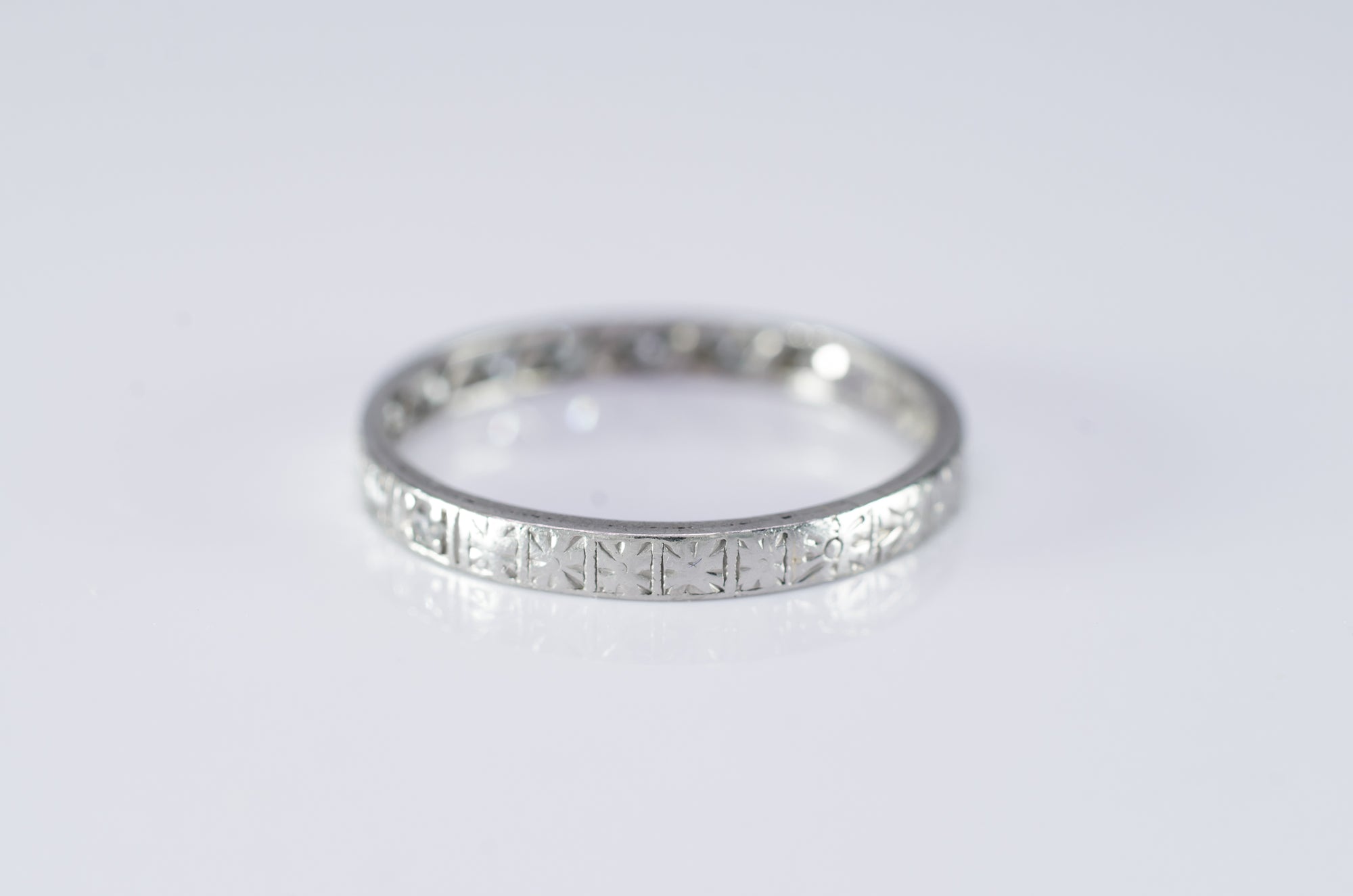 ART DECO PLATINUM HALF ETERNITY BAND - SinCityFinds Jewelry