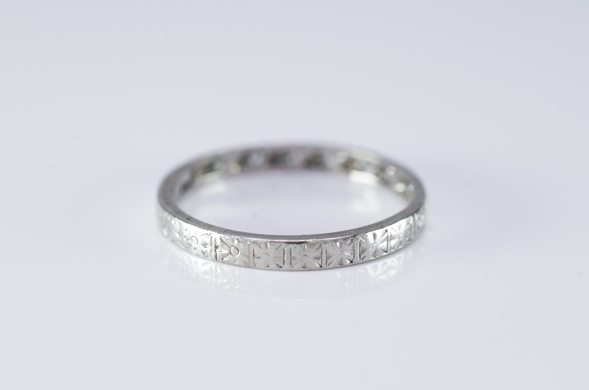 ART DECO PLATINUM HALF ETERNITY BAND - SinCityFinds Jewelry