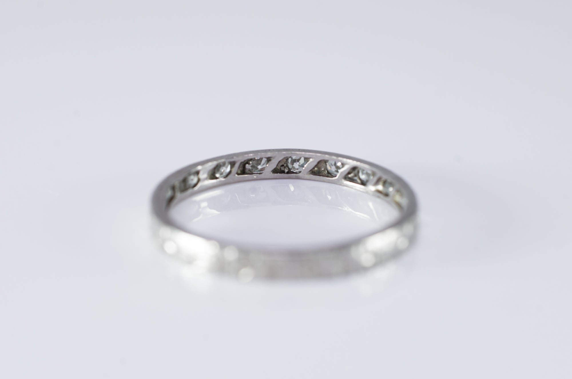 ART DECO PLATINUM HALF ETERNITY BAND - SinCityFinds Jewelry