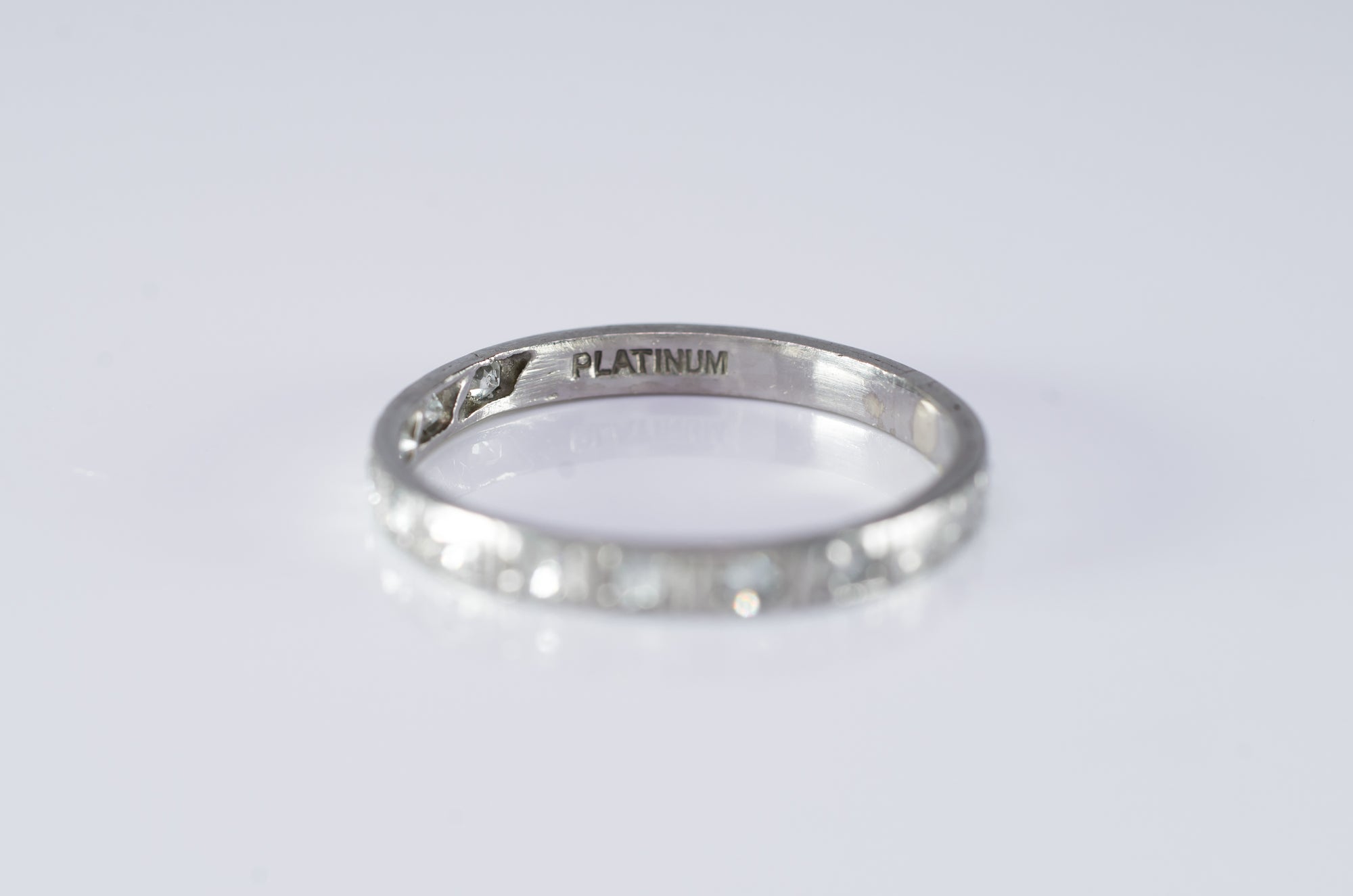 ART DECO PLATINUM HALF ETERNITY BAND - SinCityFinds Jewelry