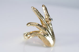 HEAVY VINTAGE FIGURAL HAND  RING - SinCityFinds Jewelry