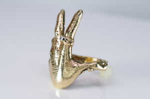 HEAVY VINTAGE FIGURAL HAND  RING - SinCityFinds Jewelry