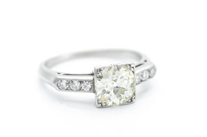 1.30CTW PLATINUM OLD EUROPEAN CUT DIAMOND RING - SinCityFinds Jewelry