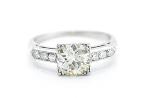 1.30CTW PLATINUM OLD EUROPEAN CUT DIAMOND RING - SinCityFinds Jewelry