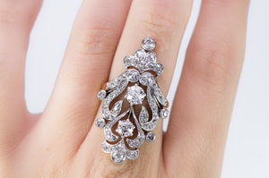 ART NOUVEAU OLD CUT DIAMOND RING 2.60CTW - SinCityFinds Jewelry