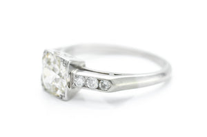 1.30CTW PLATINUM OLD EUROPEAN CUT DIAMOND RING - SinCityFinds Jewelry