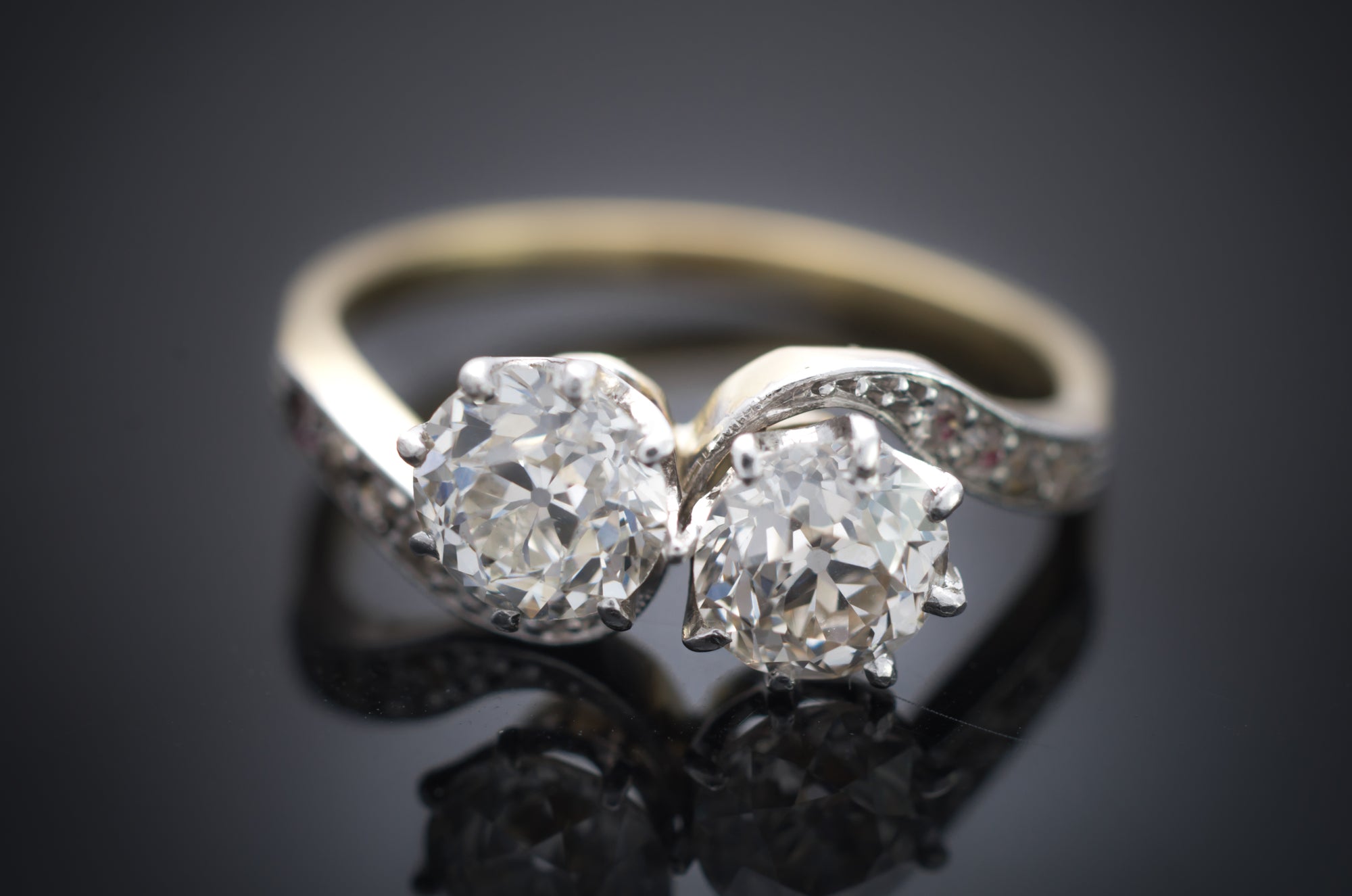 ANTIQUE TOI ET MOI DIAMOND RING - SinCityFinds Jewelry