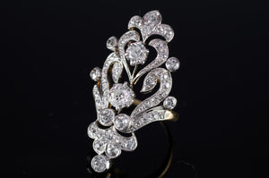 ART NOUVEAU OLD CUT DIAMOND RING 2.60CTW - SinCityFinds Jewelry