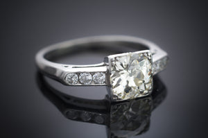 1.30CTW PLATINUM OLD EUROPEAN CUT DIAMOND RING - SinCityFinds Jewelry