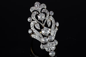 ART NOUVEAU OLD CUT DIAMOND RING 2.60CTW - SinCityFinds Jewelry