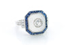 SAPPHIRE ROCK CRYSTAL AND DIAMOND RING IN PLATINUM - SinCityFinds Jewelry