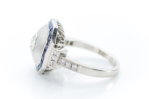 SAPPHIRE ROCK CRYSTAL AND DIAMOND RING IN PLATINUM - SinCityFinds Jewelry