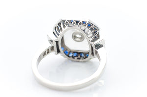 SAPPHIRE ROCK CRYSTAL AND DIAMOND RING IN PLATINUM - SinCityFinds Jewelry