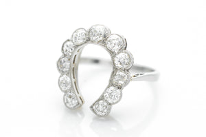 1.60CTW PLATINUM HORSESHOE DIAMOND RING - SinCityFinds Jewelry