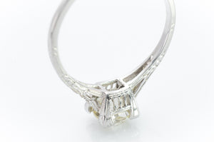 1.22CTW VINTAGE DIAMOND SOLITAIRE WITH ANTIQUE MINE CUT DIAMOND - SinCityFinds Jewelry