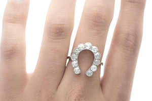 1.60CTW PLATINUM HORSESHOE DIAMOND RING - SinCityFinds Jewelry