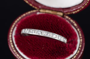 ART DECO PLATINUM HALF ETERNITY BAND - SinCityFinds Jewelry