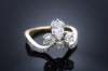 18k GOLD AND PLATINUM ANTIQUE CUT DIAMOND TIARA RING - SinCityFinds Jewelry