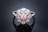 1.74CTW PINK LAB DIAMOND OEC CUT RING WITH HALO - SinCityFinds Jewelry