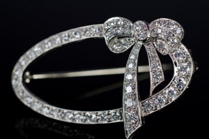 1.5CTW PLATINUM OLD CUT DIAMOND BROOCH - SinCityFinds Jewelry