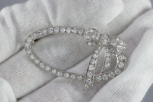 1.5CTW PLATINUM OLD CUT DIAMOND BROOCH - SinCityFinds Jewelry