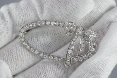1.5CTW PLATINUM OLD CUT DIAMOND BROOCH - SinCityFinds Jewelry