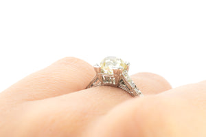 1.22CTW VINTAGE DIAMOND SOLITAIRE WITH ANTIQUE MINE CUT DIAMOND - SinCityFinds Jewelry