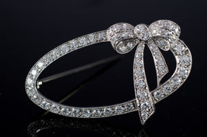 1.5CTW PLATINUM OLD CUT DIAMOND BROOCH - SinCityFinds Jewelry