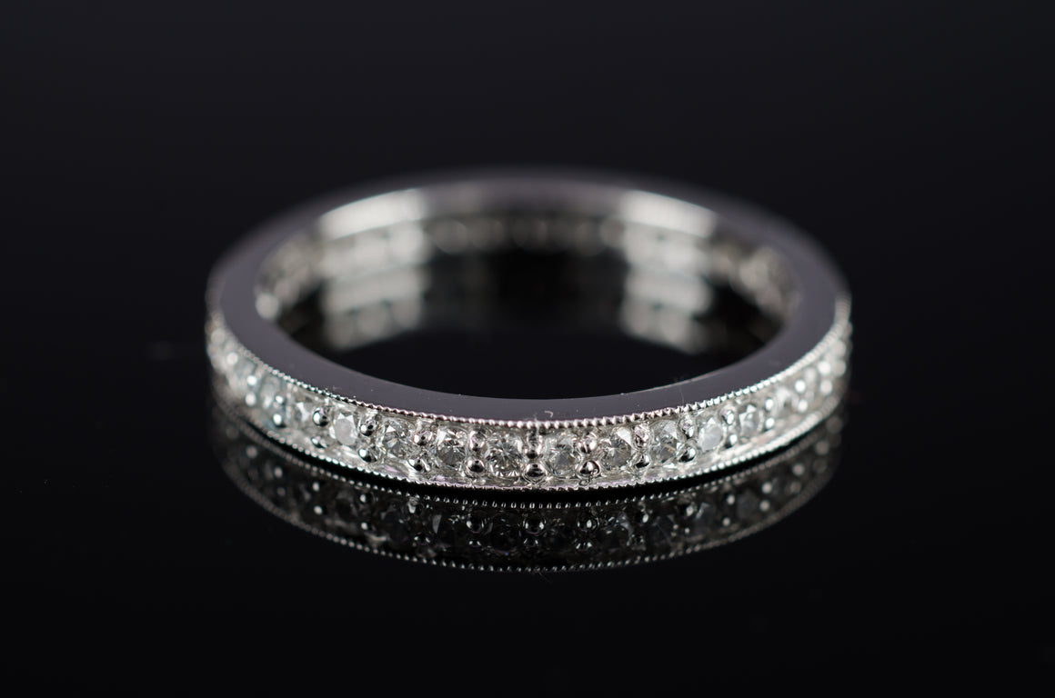 18k WHITE GOLD FULL ETERNITY BAND - SinCityFinds Jewelry