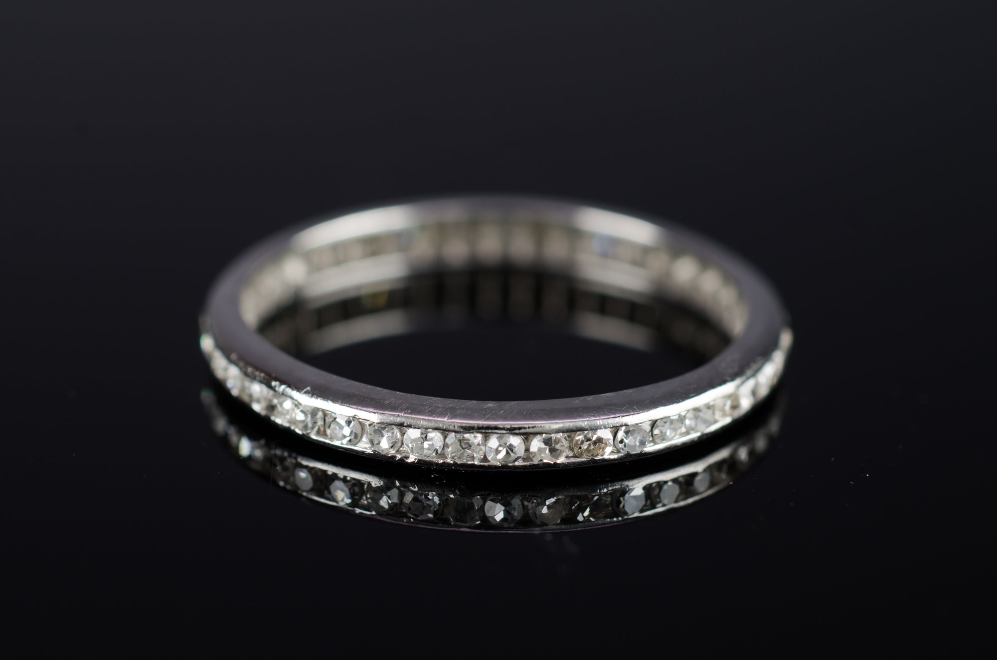 ART DECO PLATINUM FULL ETERNITY BAND - SinCityFinds Jewelry