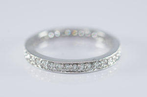 18k WHITE GOLD FULL ETERNITY BAND - SinCityFinds Jewelry