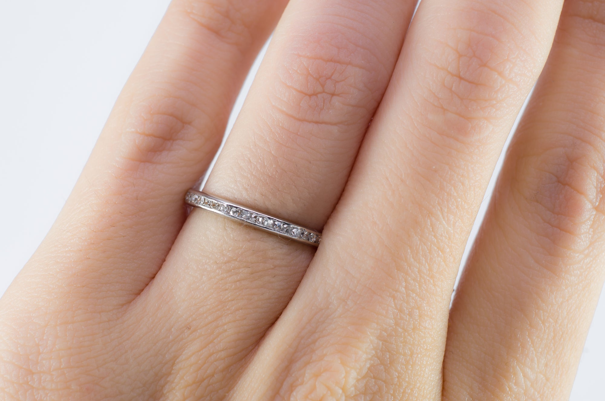 ART DECO PLATINUM FULL ETERNITY BAND - SinCityFinds Jewelry