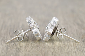 SALE! ROSE CUT AND BAGUETTE DIAMOND CLUSTER EARRINGS - SinCityFinds Jewelry