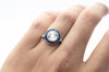ART DECO INSPIRED SAPPHIRE TARGET HALO RING - SinCityFinds Jewelry