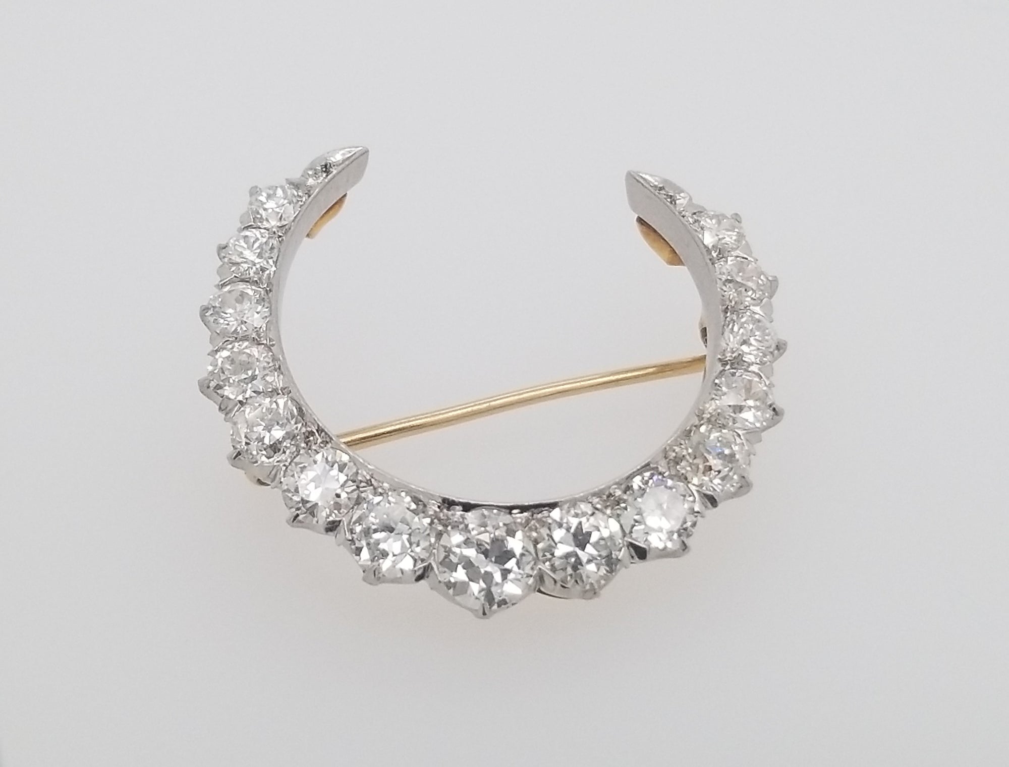 3.2CTW EDWARDIAN DIAMOND CRESCENT - SinCityFinds Jewelry