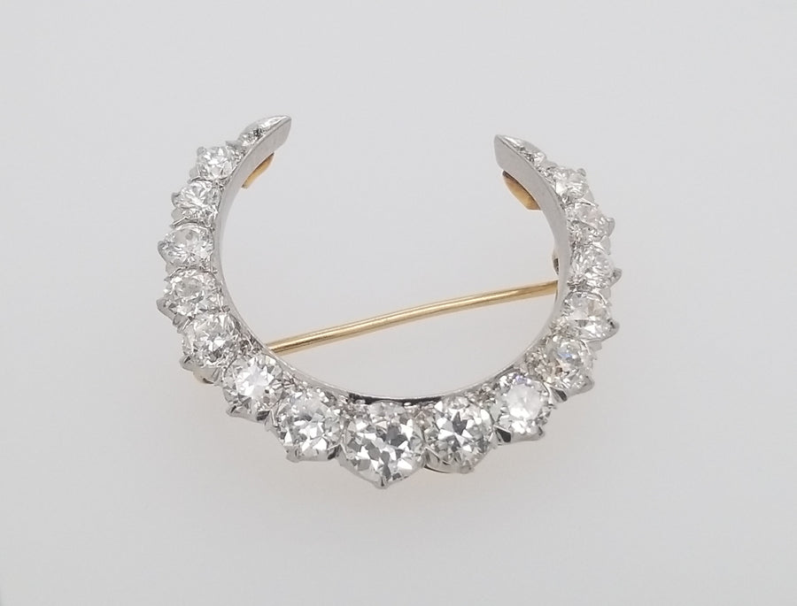 3.2CTW EDWARDIAN DIAMOND CRESCENT - SinCityFinds Jewelry