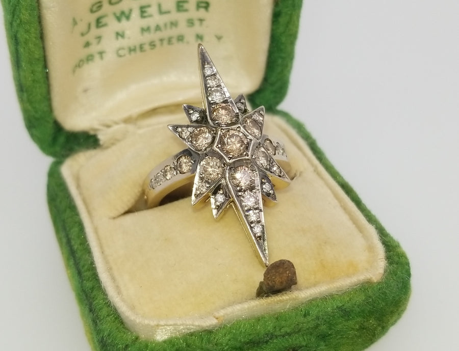 H STERN STAR COGNAC DIAMOND RING - SinCityFinds Jewelry