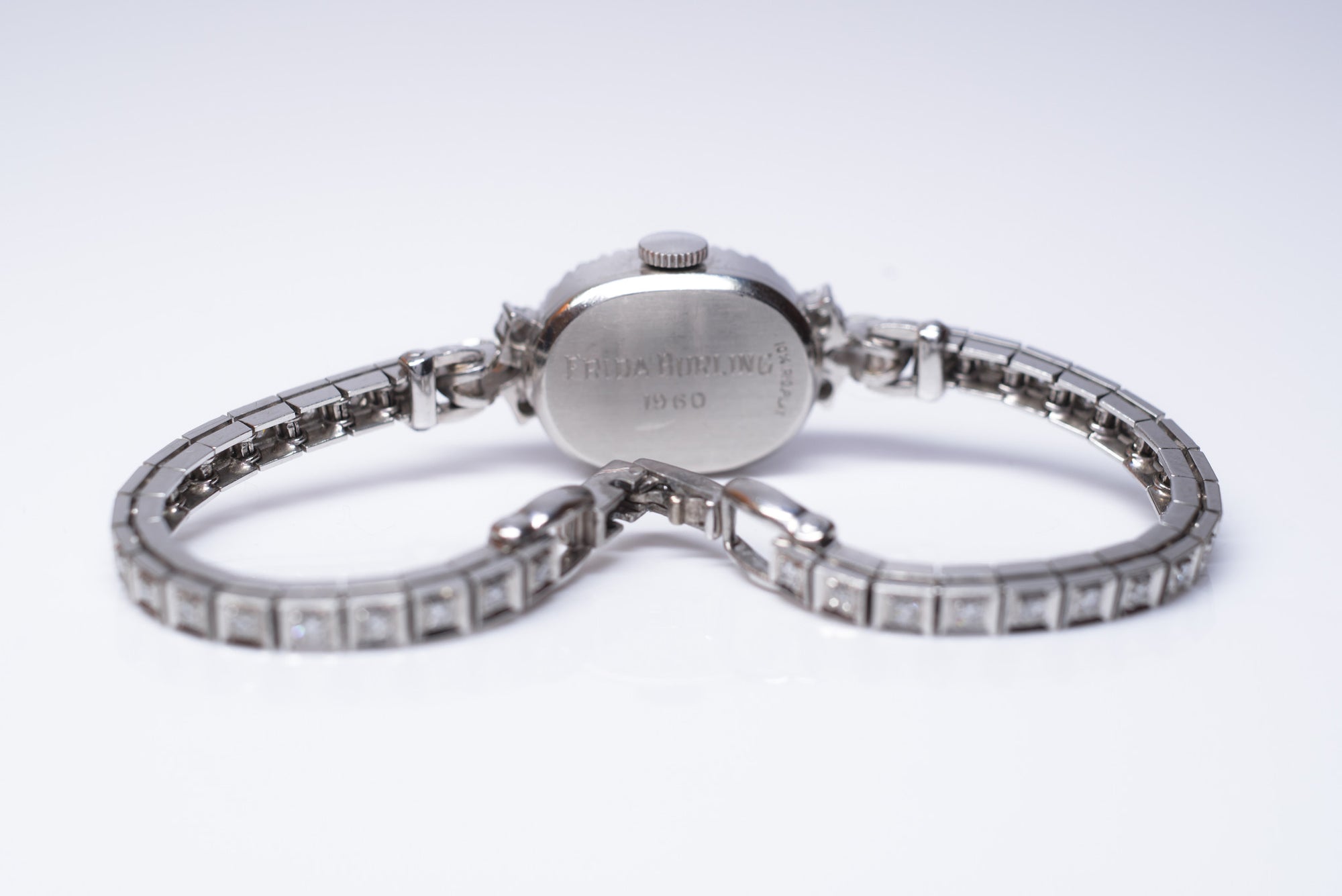 0.95CTW VINTAGE TIFFANY 1960's PLATINUM WATCH - SinCityFinds Jewelry