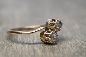 ANTIQUE TOI ET MOI ROSE CUT DIAMOND RING - SinCityFinds Jewelry