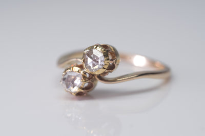 ANTIQUE TOI ET MOI ROSE CUT DIAMOND RING - SinCityFinds Jewelry