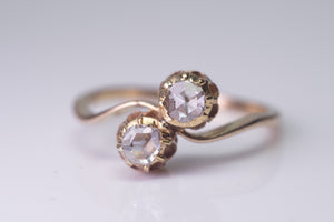 ANTIQUE TOI ET MOI ROSE CUT DIAMOND RING - SinCityFinds Jewelry