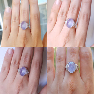 ART DECO  11CT STAR SAPPHIRE RING WITH DIAMOND ACCENTS - SinCityFinds Jewelry