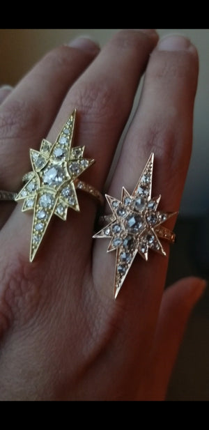 VICTORIAN INSPIRED OLD CUT DIAMOND STAR RING - SinCityFinds Jewelry