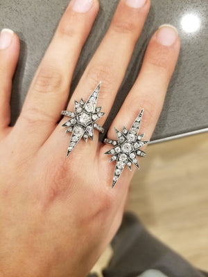 VICTORIAN INSPIRED OLD CUT DIAMOND STAR RING - SinCityFinds Jewelry